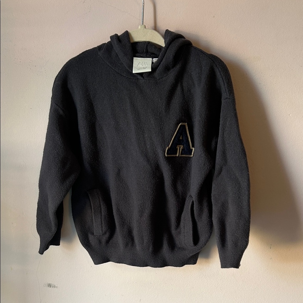 Zara Gray Hoodie with Letter Detail